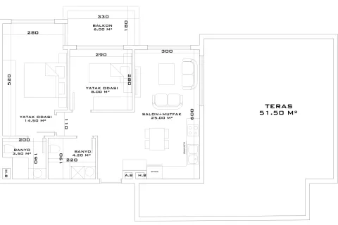 2+1 Lägenhet i Aksu, Antalya, Turkiet Nr. 220759 - 26