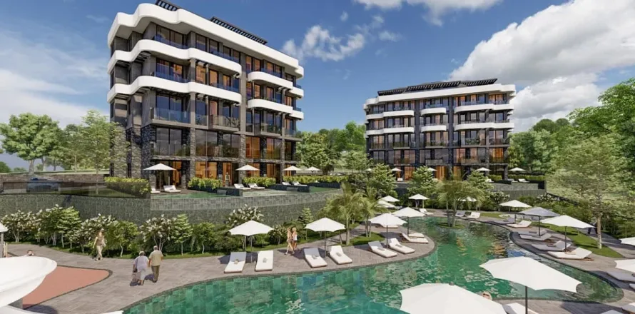 آپارتمان در  Alanya ، ترکیه 1 خوابه ، 55 متر مربع.  شماره 223616