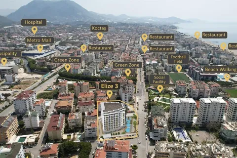 1+1 Lejlighed  i Alanya, Antalya, Tyrkiet Nr. 223618 - 8