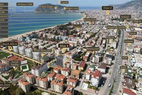 1+1 Lejlighed  i Alanya, Antalya, Tyrkiet Nr. 223618 - 7