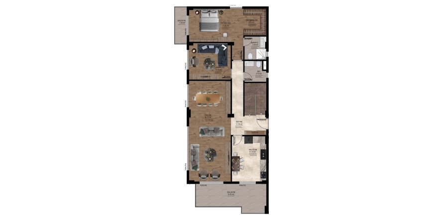 3+2 Apartment in SES MANSION, Alanya, Antalya, Turkey No. 227588