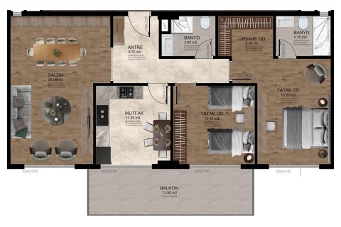 Daire SES MANSION 2+2, Alanya, Antalya, Türkiye №227581