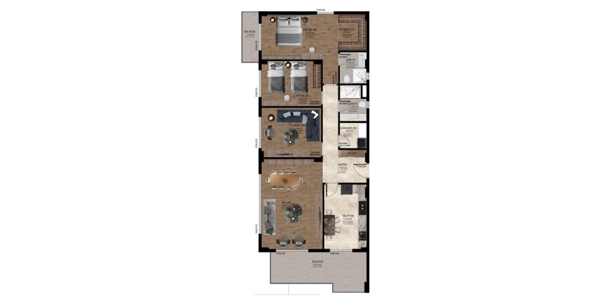 3+2 Apartment in SES MANSION, Alanya, Antalya, Turkey No. 227580
