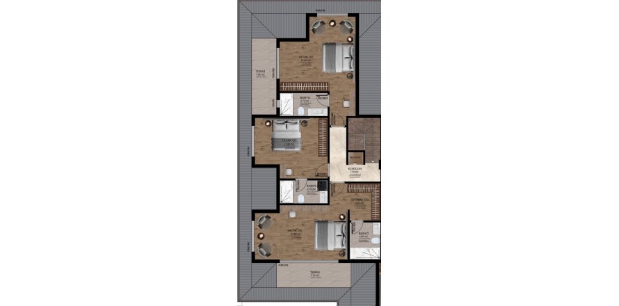 Floor plan «Planirovka 5 bedrooms - 4 etazh Dupleks», 5+3 in building «Block B: Main» SES MANSION