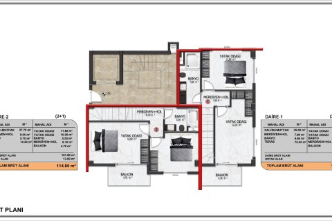 3+1 Lägenhet  i Cikcilli, Antalya, Turkiet Nr. 218295 - 17