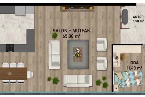 آپارتمان در  Aksu ، ترکیه 4 خوابه ، 162 متر مربع.  شماره 220782 - 12