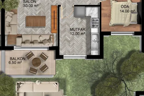 آپارتمان در Aksu ، ترکیه 3 خوابه ، 106 متر مربع. شماره 220323 - 15