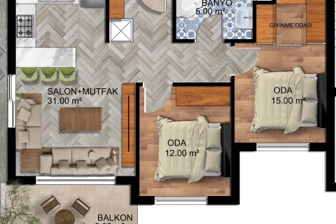 2+1 Lejlighed i Aksu, Antalya, Tyrkiet Nr. 220321 - 15