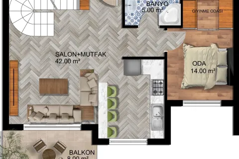 آپارتمان در Aksu ، ترکیه 3 خوابه ، 155 متر مربع. شماره 220322 - 15