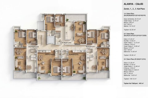 1+1 Wohnung in Alanya, Antalya, Türkei Nr. 238080 - 14