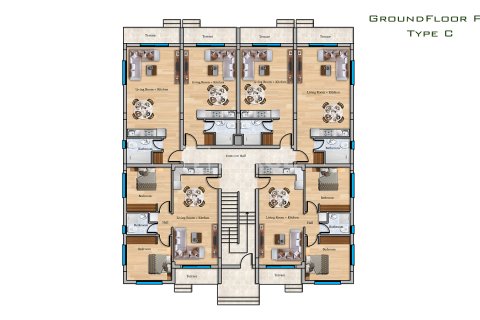 آپارتمان در  Famagusta ، ترکیه 50 متر مربع.  شماره 215105 - 30
