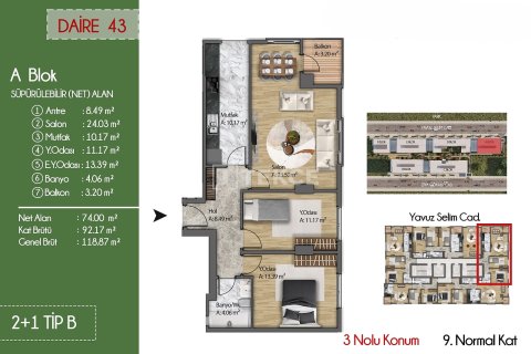 Apartment for sale  in Istanbul, Turkey, 3 bedrooms, 129m2, No. 224513 – photo 20