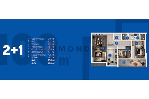 Продажа квартиры  в Аксу, Анталье, Турция 3+1, 166м2, №213630 – фото 21