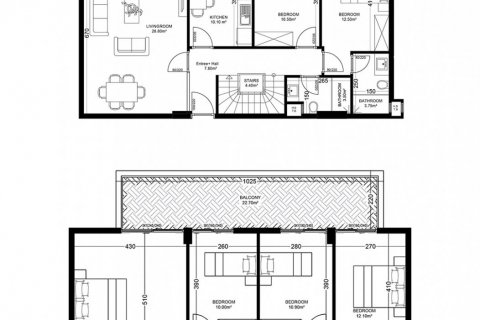 پنت هاس در در Yekta Golden Valley Oba ، ترکیه 6 خوابه ، 222.1 متر مربع.  شماره 217871
