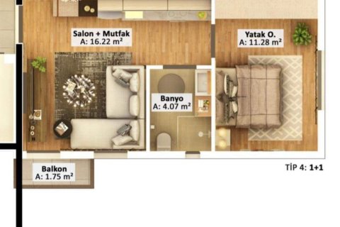 1+1 Lejlighed i Antalya, Tyrkiet Nr. 229066 - 16