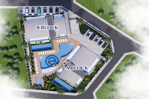 1+1 Lejlighed  i Alanya, Antalya, Tyrkiet Nr. 223666 - 2