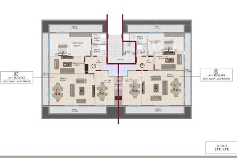 4+1 Takvåning i Alanya, Antalya, Turkiet Nr. 215143 - 21