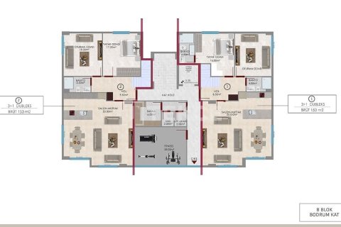 4+1 Takvåning i Alanya, Antalya, Turkiet Nr. 215143 - 17