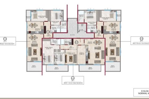 آپارتمان در Alanya ، ترکیه 2 خوابه ، 100 متر مربع. شماره 215140 - 19