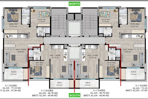 Продажа квартиры в Мезитли, Мерсине, Турция 2+1, 92м2, №214955 – фото 16