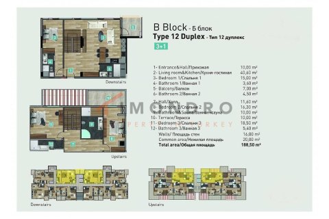 3+1 Lejlighed  i Konyaalti, Antalya, Tyrkiet Nr. 215536 - 14