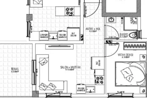 آپارتمان در Aegean Region ، ترکیه 1 خوابه ، 55 متر مربع. شماره 220079 - 21