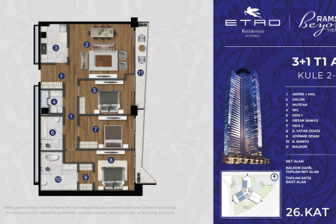 Apartment for sale  in Istanbul, Turkey, 1 bedroom, 100m2, No. 224678 – photo 12
