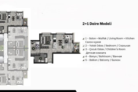 2+1 Lägenhet  i Antalya, Turkiet Nr. 224790 - 12