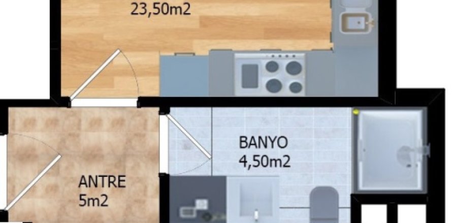 Leilighet  i Mugla, Tyrkia Nr. 224174