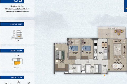 Apartment for sale  in Istanbul, Turkey, 2 bedrooms, 106m2, No. 216968 – photo 22