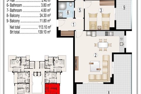 2+1 Lejlighed i Mahmutlar, Antalya, Tyrkiet Nr. 229103 - 4