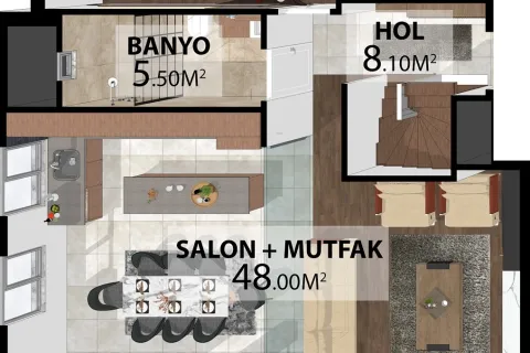 4+1 Leilighet  i Mugla, Tyrkia Nr. 220197 - 18