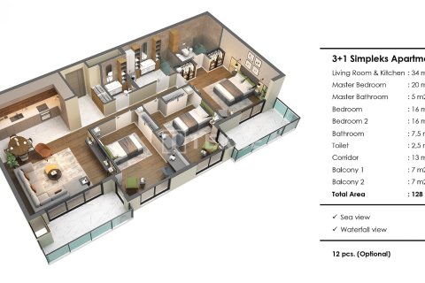 Продажа пентхауса в Анталье, Турция 2+1, 175м2, №215048 – фото 22