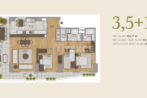 آپارتمان در Ankara ، ترکیه 4 خوابه ، 333 متر مربع. شماره 214888 - 17