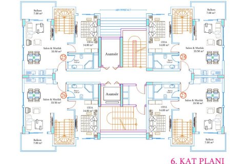 Продажа квартиры  в Авсалларе, Анталье, Турция 2+1, 61м2, №61465 – фото 23