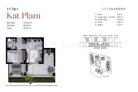 1+1 Lägenhet  i Bursa, Turkiet Nr. 216092 - 21
