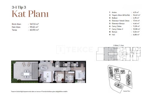 1+1 Lägenhet  i Bursa, Turkiet Nr. 216092 - 24