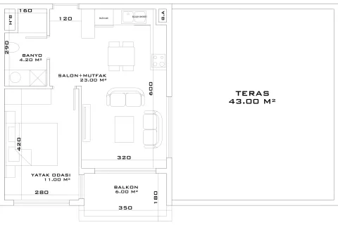 Продажа квартиры  в Аксу, Анталье, Турция 1+1, 134м2, №220750 – фото 26
