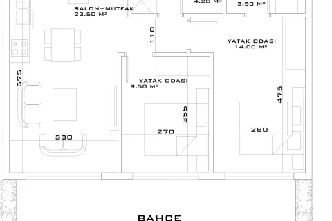 Продажа квартиры  в Аксу, Анталье, Турция 2+1, 119м2, №220748 – фото 26