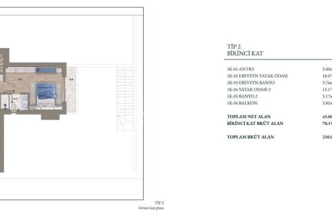 3+1 Villa  i Bodrum, Mugla, Tyrkiet Nr. 219749 - 11