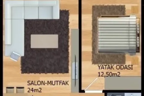 1+1 Lejlighed  i Alanya, Antalya, Tyrkiet Nr. 220418 - 28