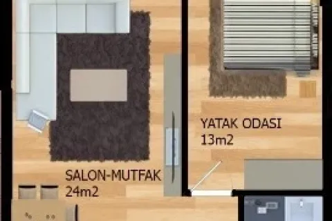 1+1 Lejlighed  i Alanya, Antalya, Tyrkiet Nr. 220421 - 28