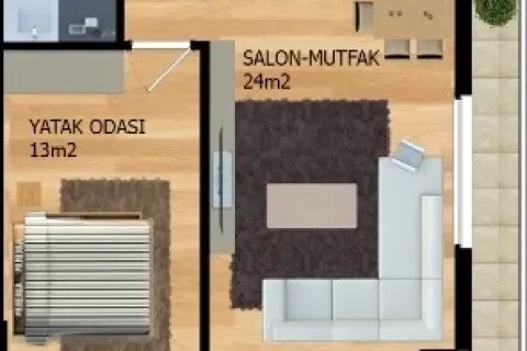 1+1 Lejlighed  i Alanya, Antalya, Tyrkiet Nr. 220420 - 28