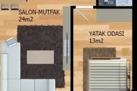 1+1 Lejlighed  i Alanya, Antalya, Tyrkiet Nr. 220419 - 28