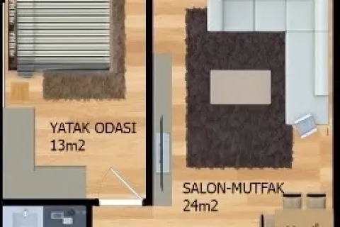 1+1 Lejlighed  i Alanya, Antalya, Tyrkiet Nr. 220417 - 28