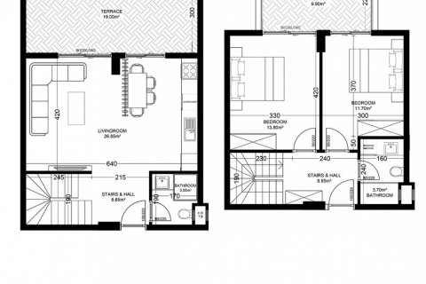 آپارتمان در در Yekta Golden Valley Oba ، ترکیه 2 خوابه ، 116.6 متر مربع.  شماره 105348