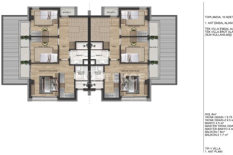 3+1 Villa i Antalya, Tyrkia Nr. 228548 - 16