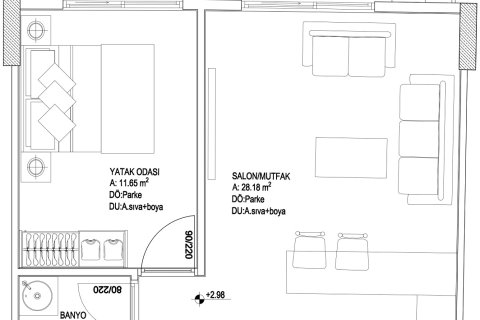 آپارتمان در  Mugla ، ترکیه 55 متر مربع.  شماره 224340 - 4