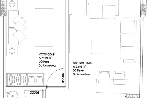 آپارتمان در  Mugla ، ترکیه 83 متر مربع.  شماره 224338 - 4