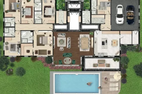 آپارتمان در  Mugla ، ترکیه 6 خوابه ، 435 متر مربع.  شماره 224093 - 23